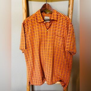 Tommy Bahama Silk Cotton Shirt Plaid Camp Short Sleeve Orange Mens XL